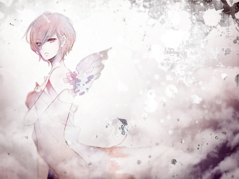 Anime Character with Wings — White, Dreamy