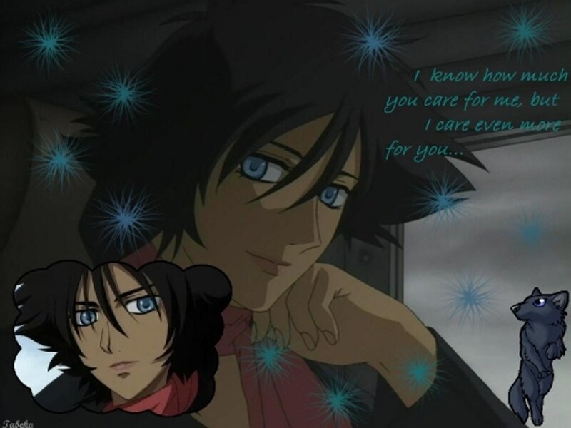anime character with wolf