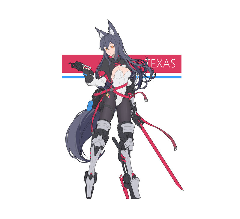 Anime Character with Wolf Ears — Black, Confident