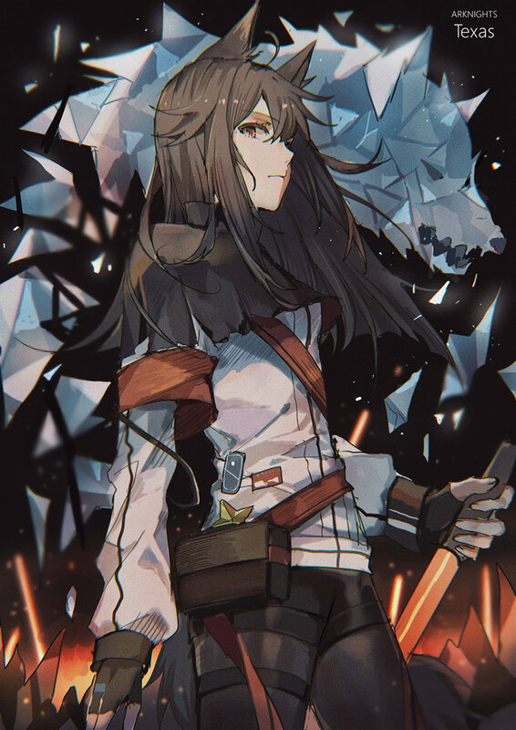 Anime Character with Wolf Ears — Black, Dramatic