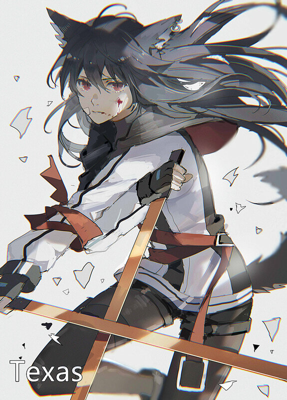 Anime Character with Wolf Ears — White, Dramatic