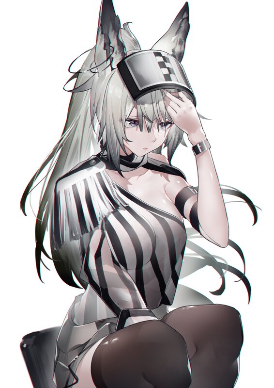 Anime Character with Wolf Ears — White, Neutral