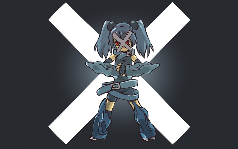 anime character with X mask
