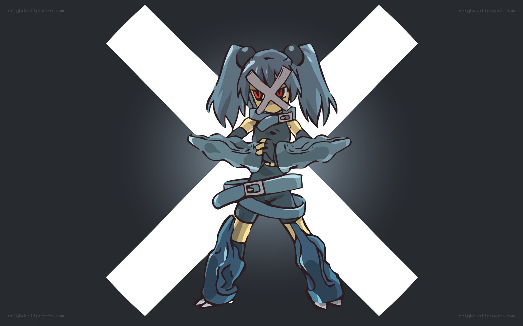 anime character with X mask