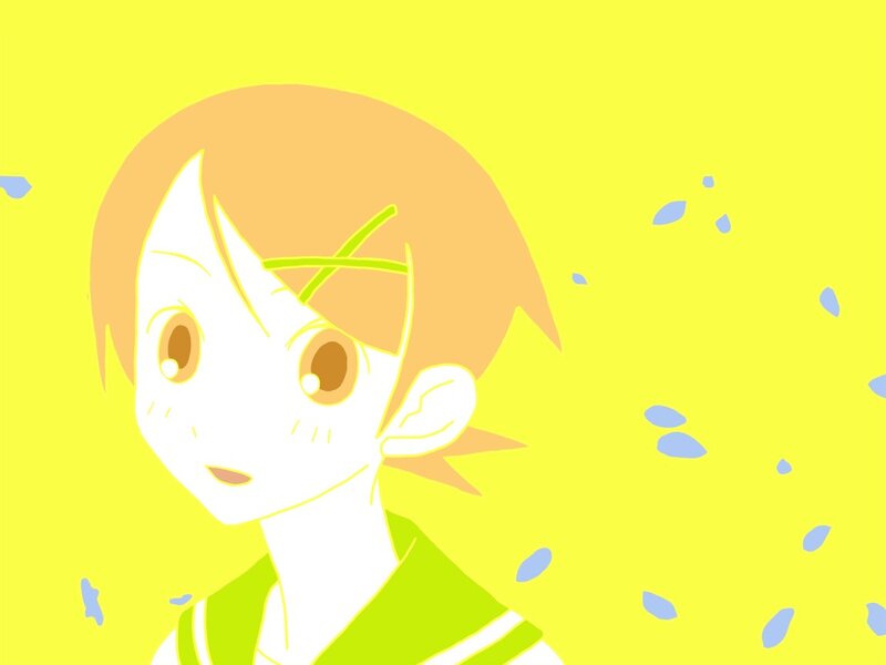 anime character with yellow background
