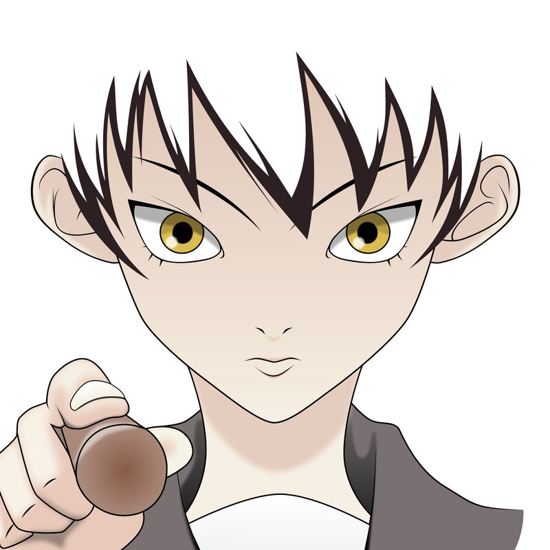 anime character with yellow eyes