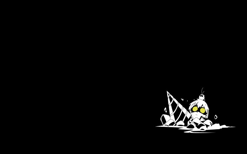 Anime Character with Yellow Eyes — Black, Dark