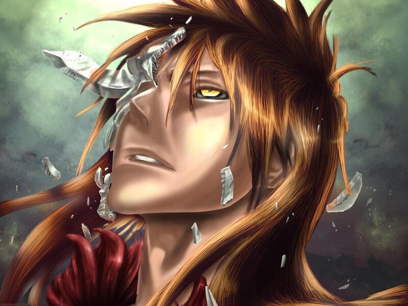 Anime Character with Yellow Eyes — Brown, Dramatic