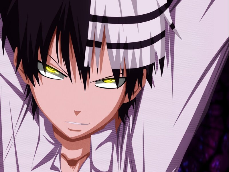 Anime Character with Yellow Eyes — Purple