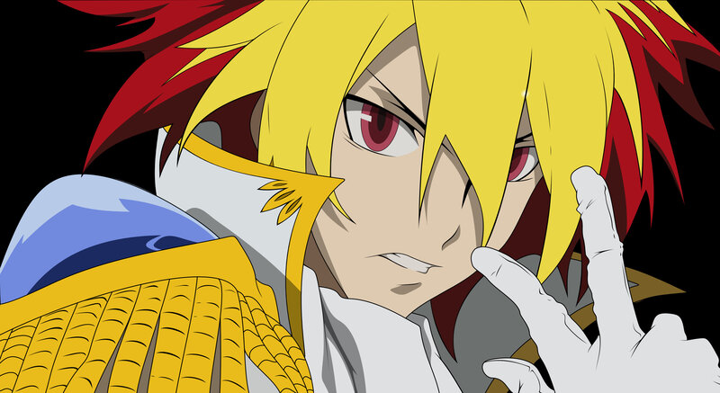 anime character with yellow hair