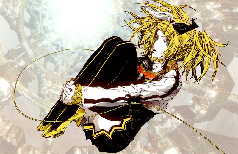 Anime Character with Yellow Hair — Black