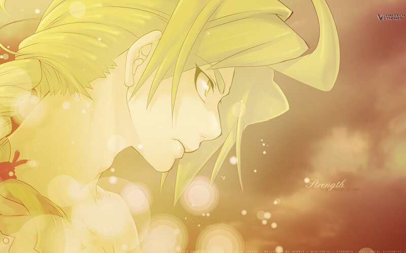 Anime Character with Yellow Hair — Dramatic, Sunset