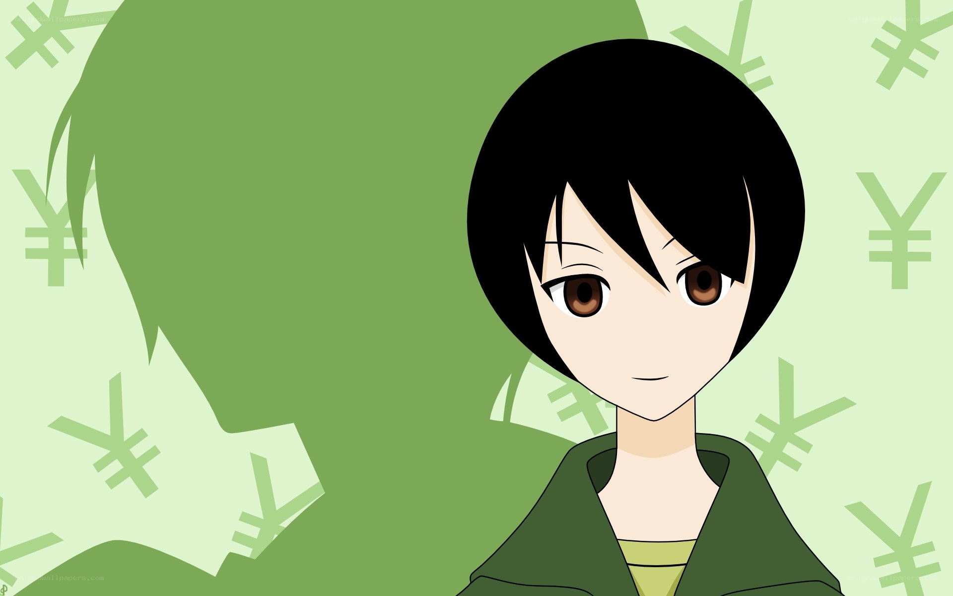 anime character with yen symbols