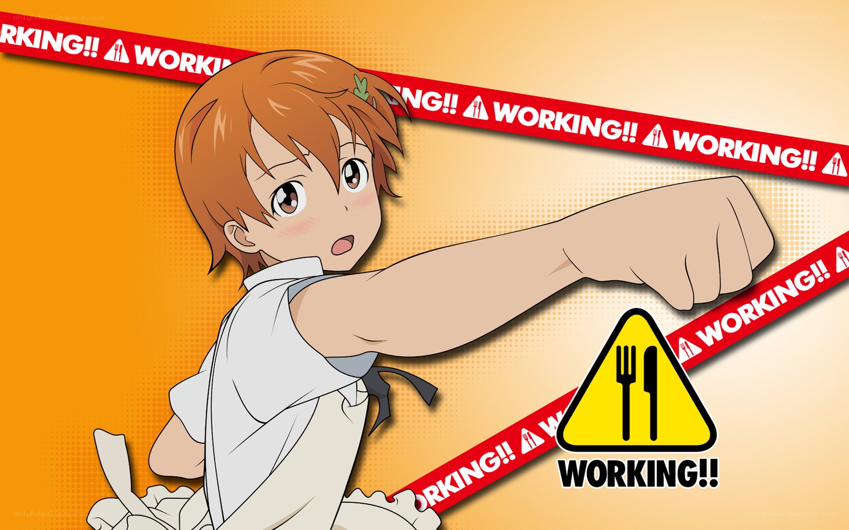 anime character working