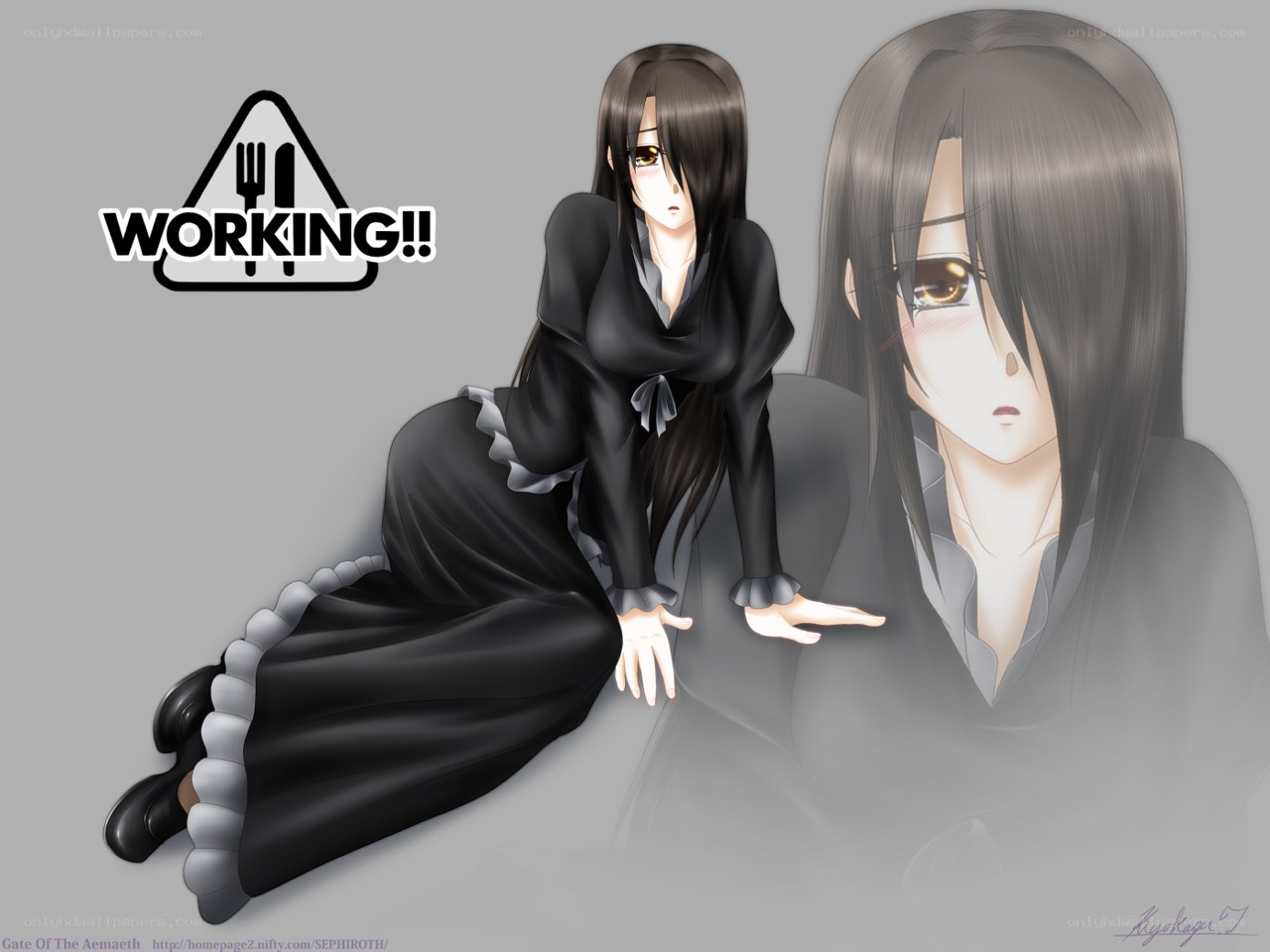 anime character working
