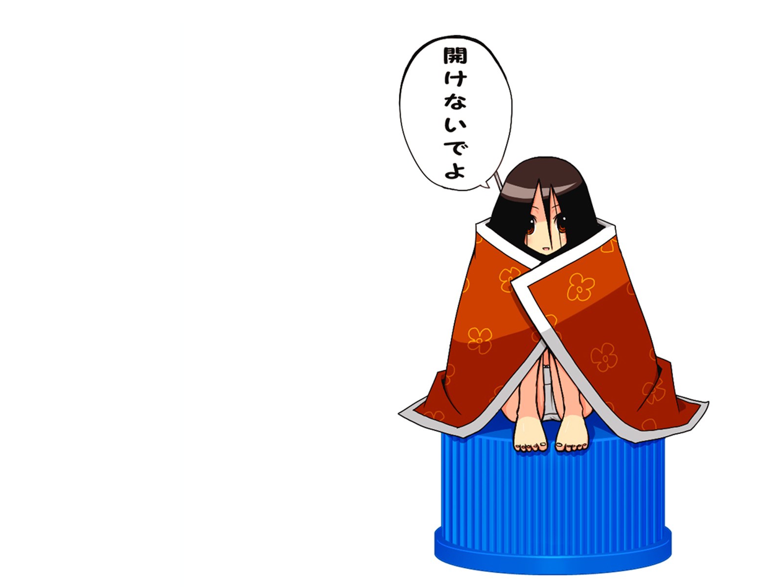 anime character wrapped in blanket