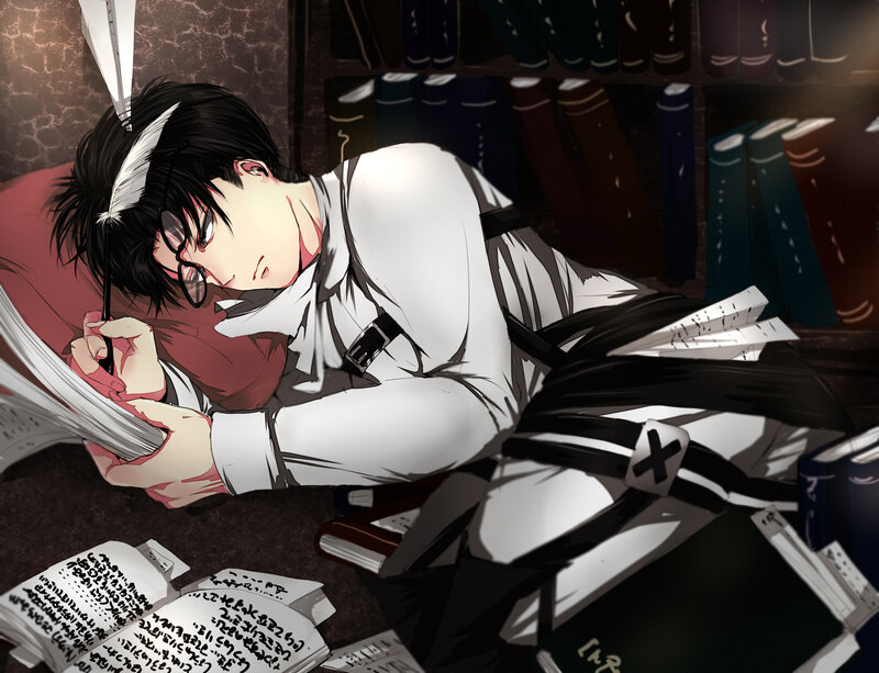 Anime Character Writing — Black, Focused