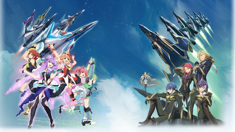Anime Characters and Mechs — Blue, Dramatic, Aircraft