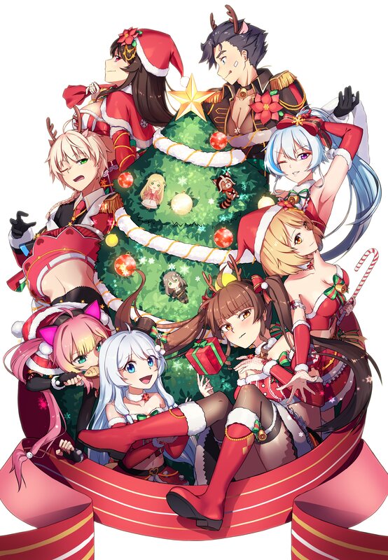 Anime Characters Around Tree
