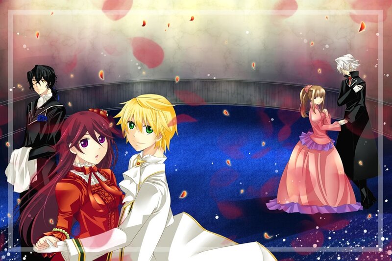 anime characters at a ball