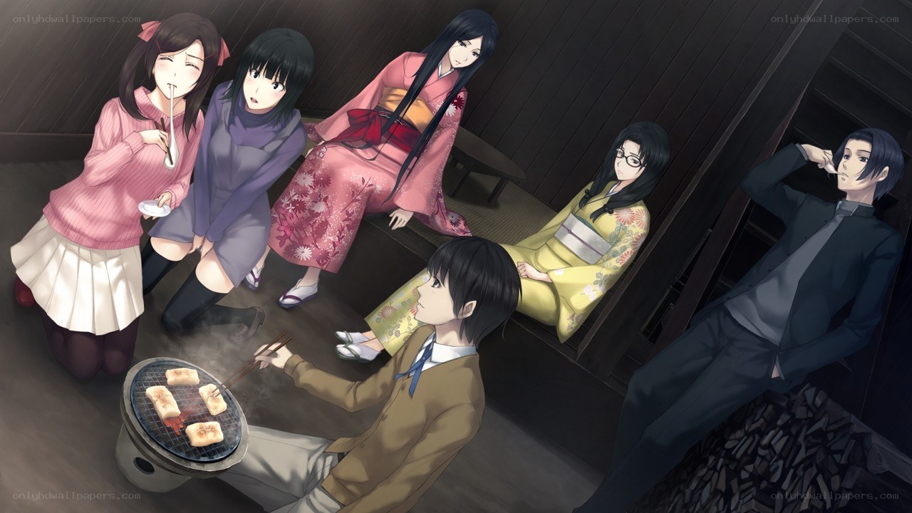 anime characters at a barbecue