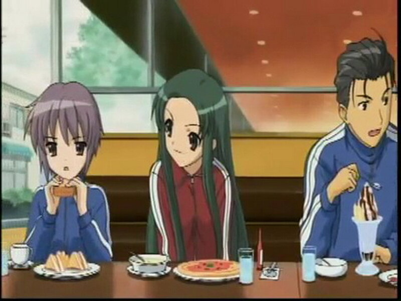 anime characters at a cafe