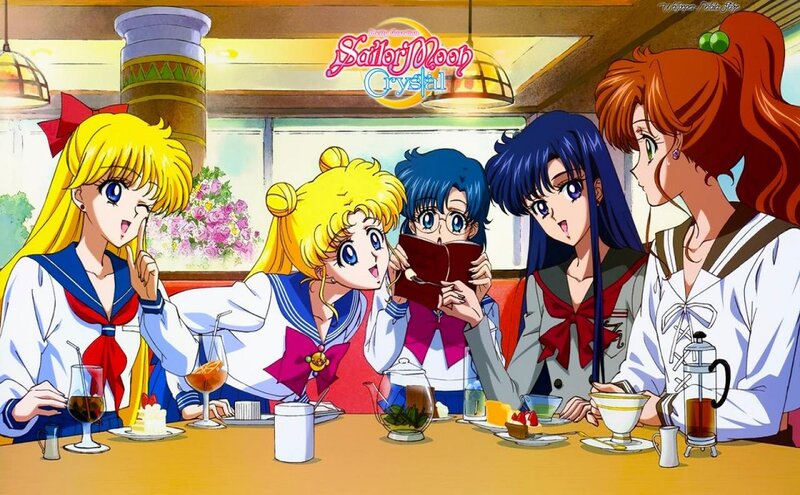 Anime Characters at a Cafe — Yellow