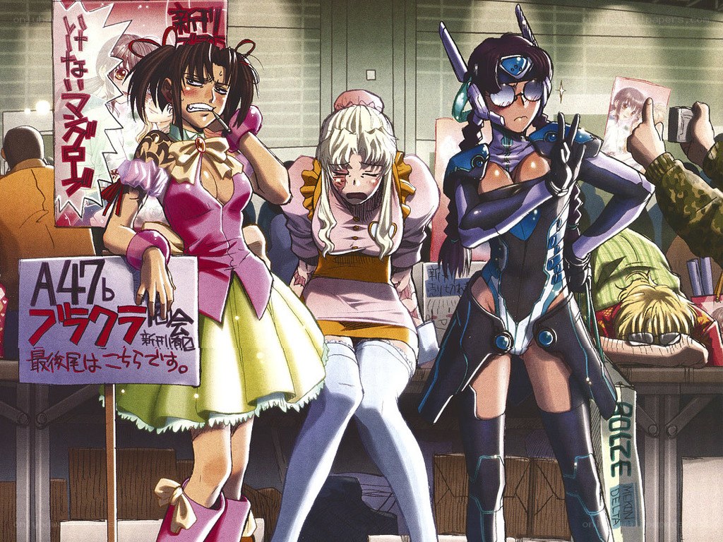 Anime characters at a convention