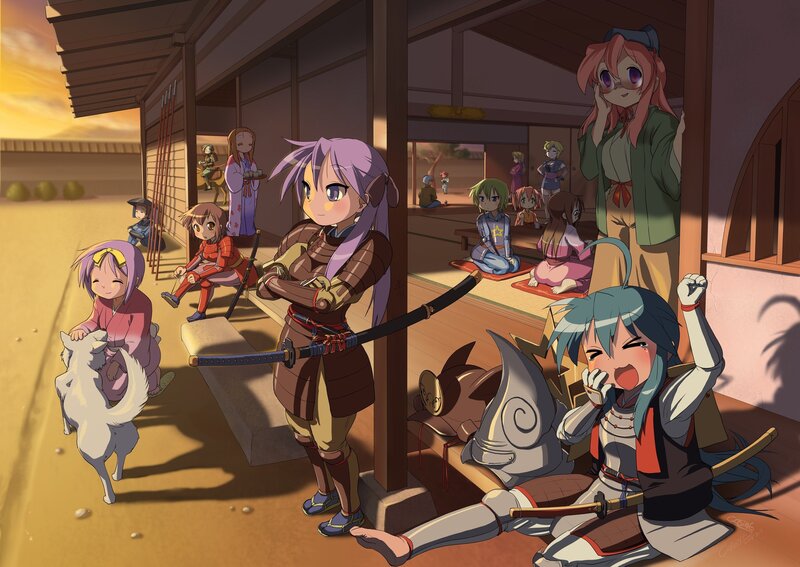 Anime characters at a dojo