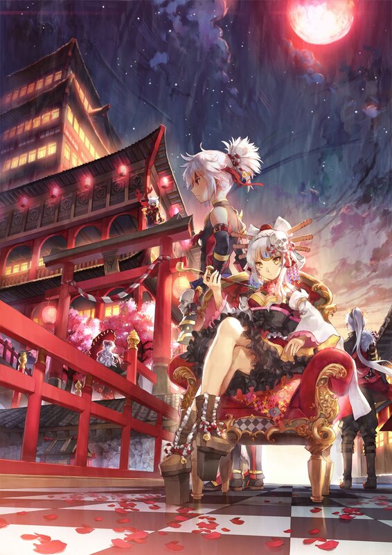 Anime characters at a festival