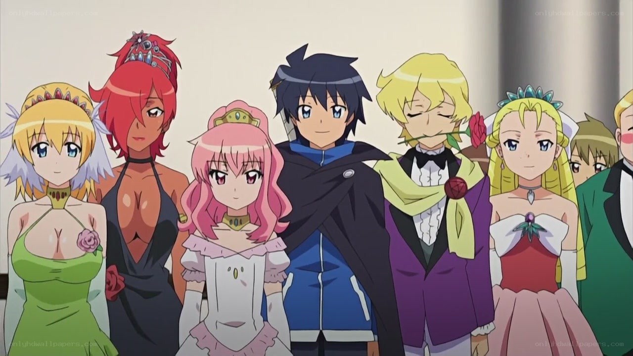 anime characters at a formal event