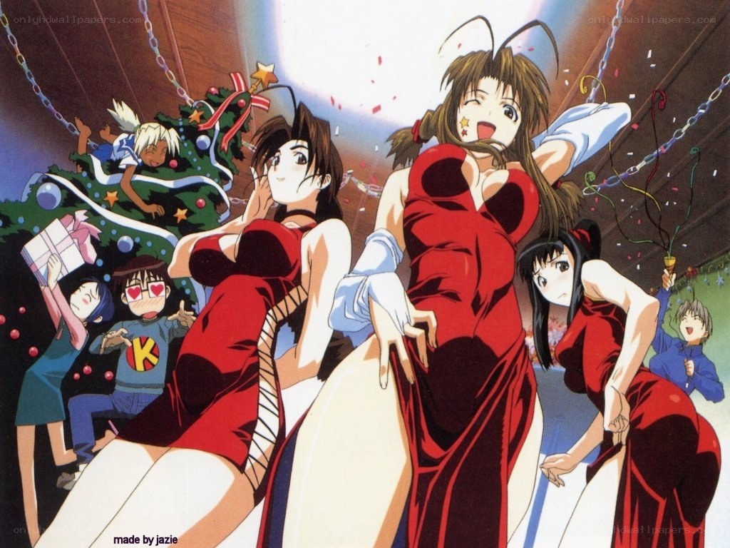 anime characters at a party