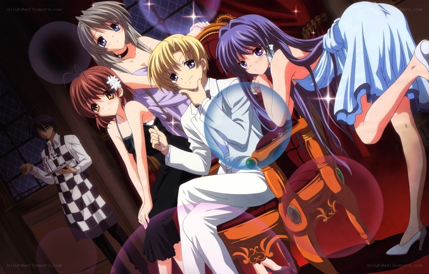 anime characters at a party