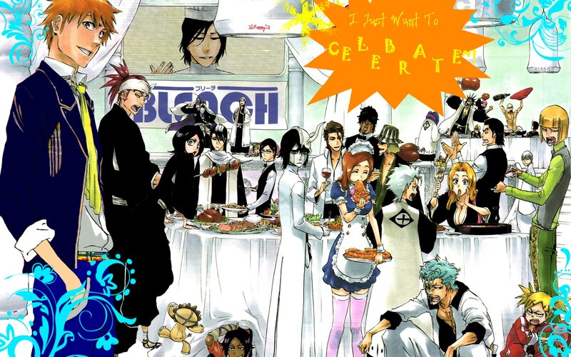 Anime Characters at a Party — Blue