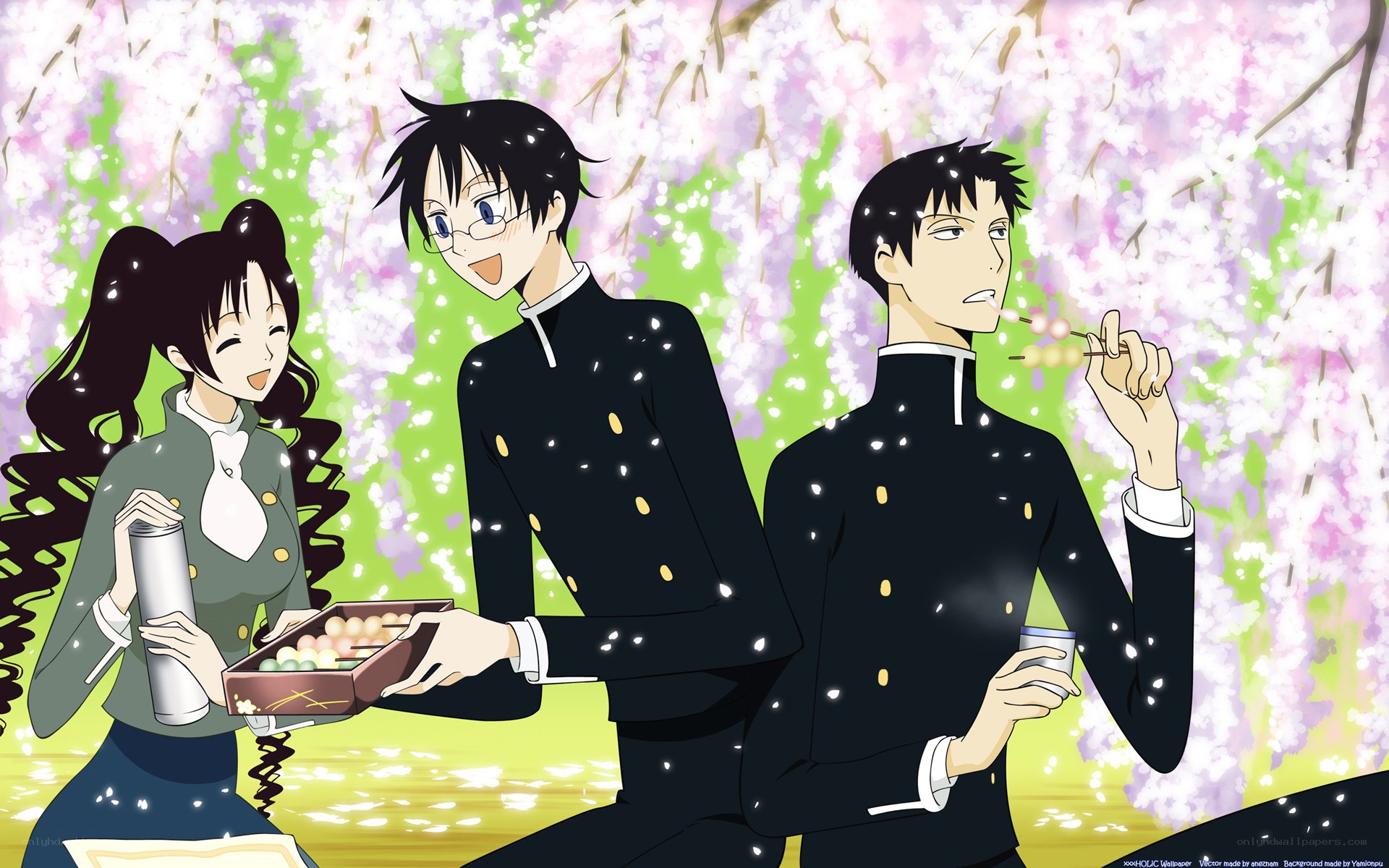 Anime characters at a picnic