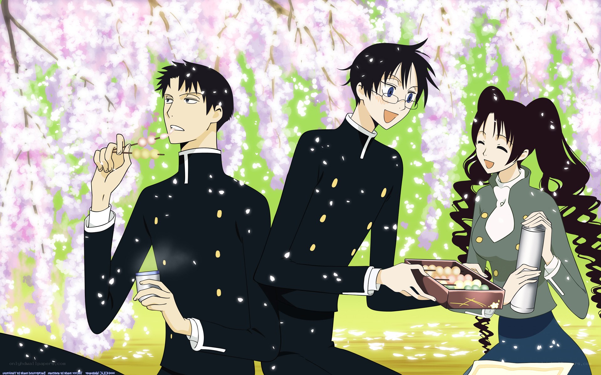 Anime characters at a picnic
