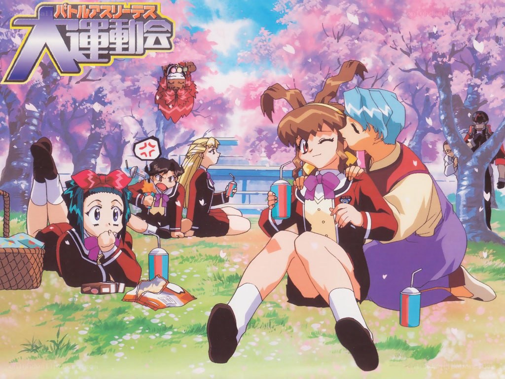 Anime characters at a picnic