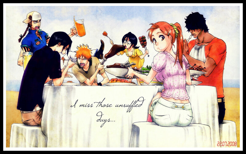 anime characters at a picnic