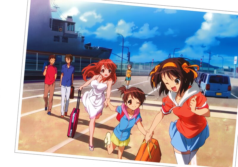 anime characters at a port