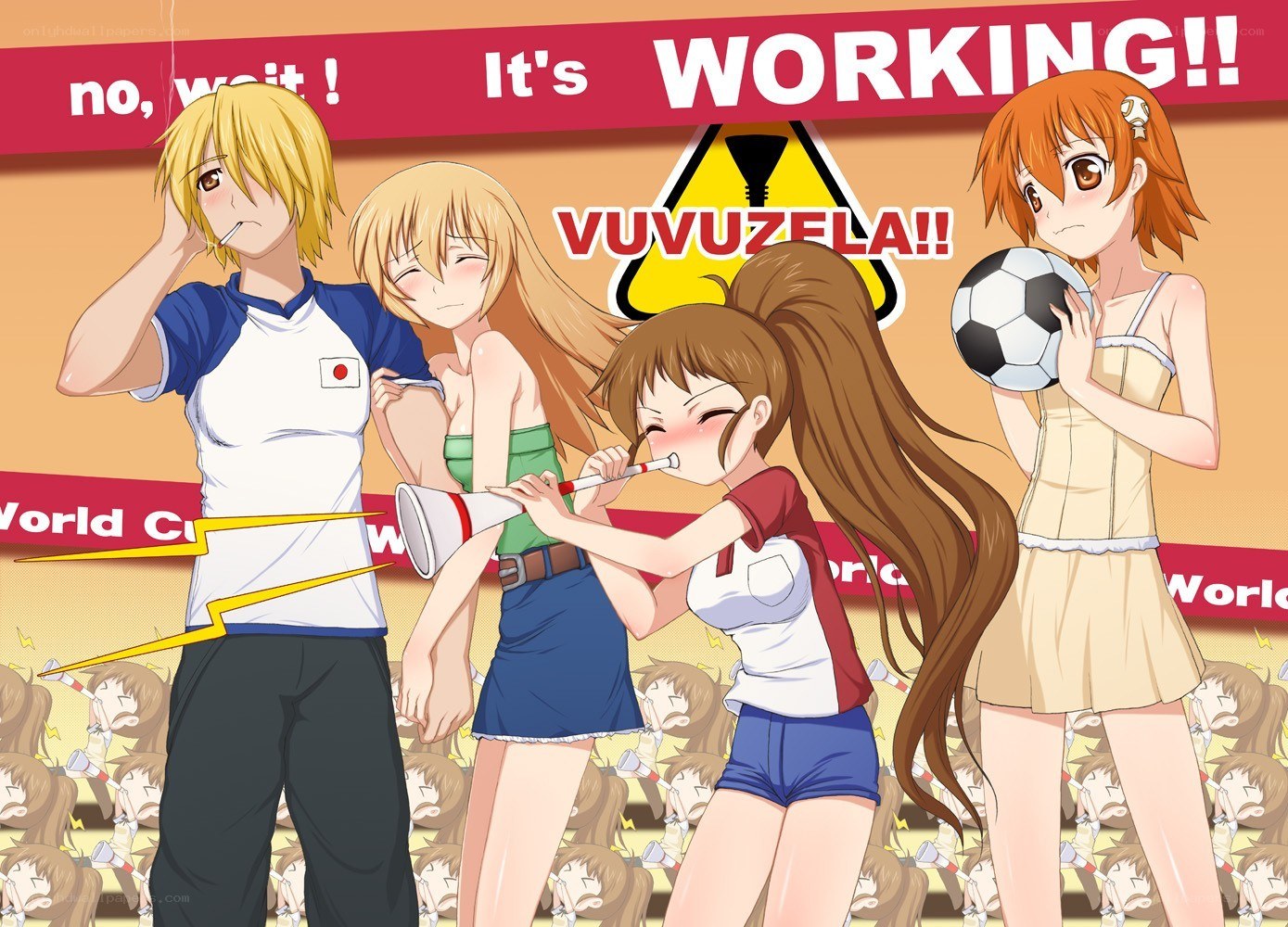 anime characters at a soccer event