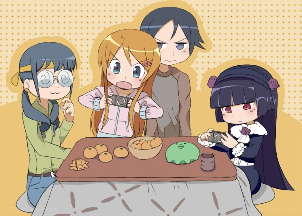 anime characters at a table