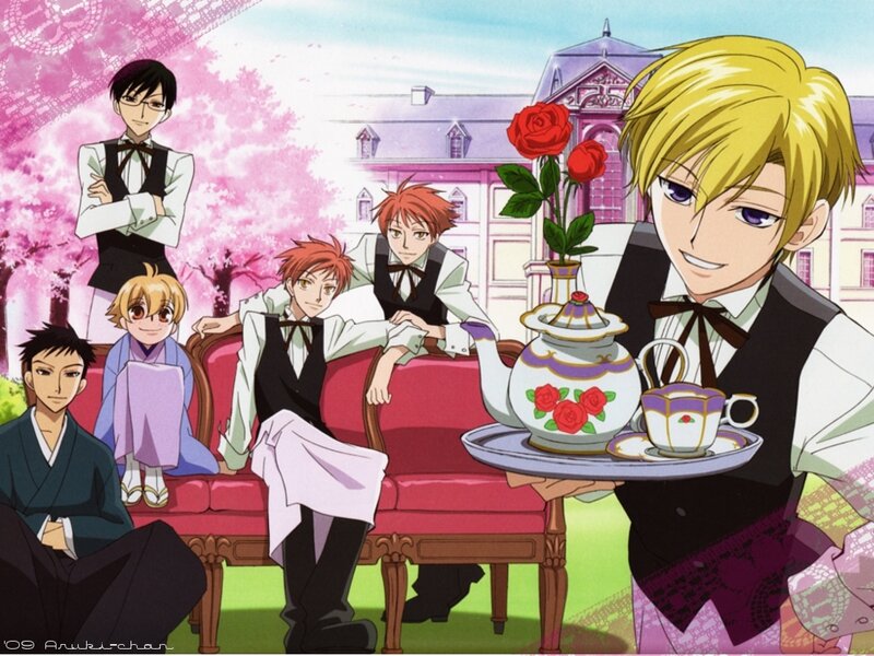 Anime characters at a tea party