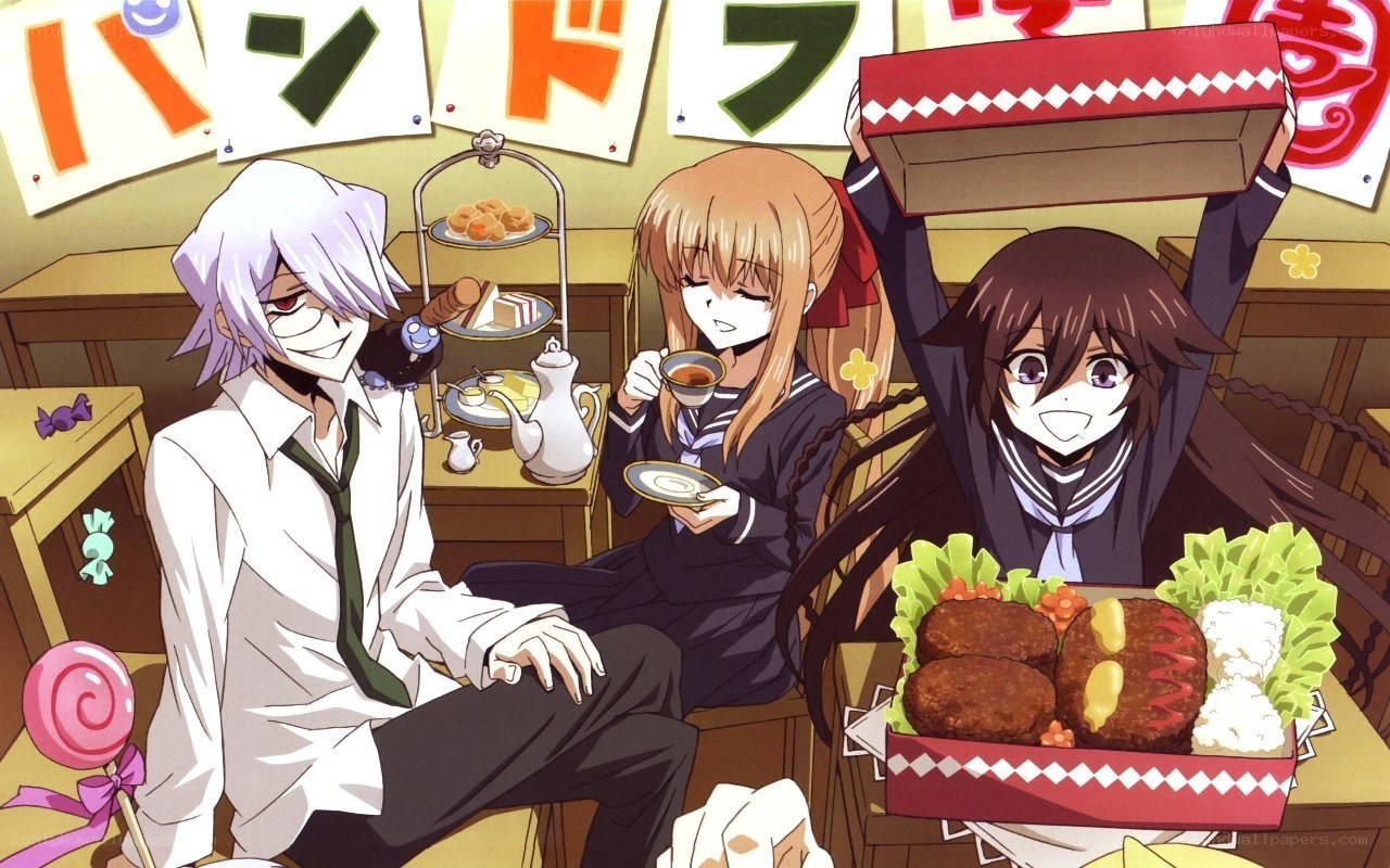 Anime characters at a tea party