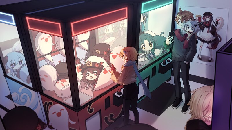 Anime Characters at Arcade — Purple