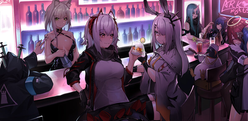 Anime Characters at Bar