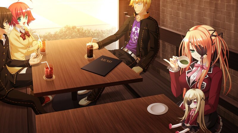 Anime Characters at Cafe — Brown