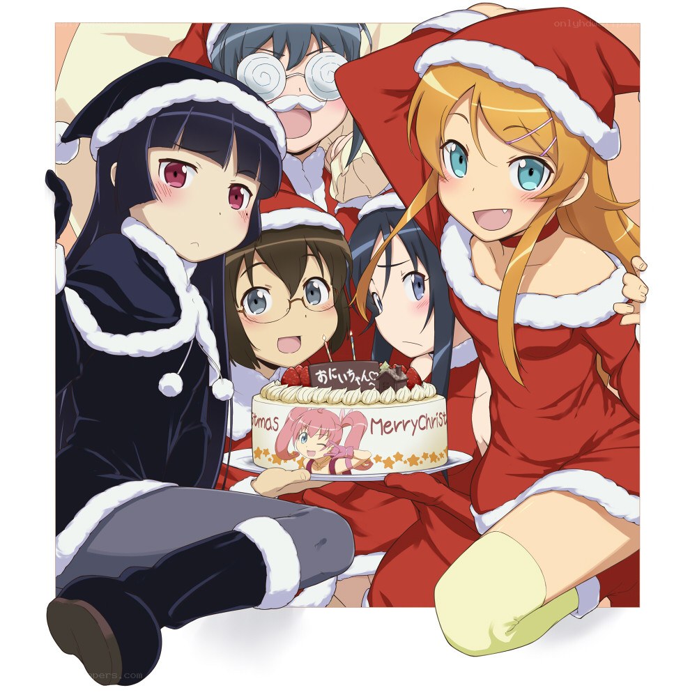 Anime characters at Christmas