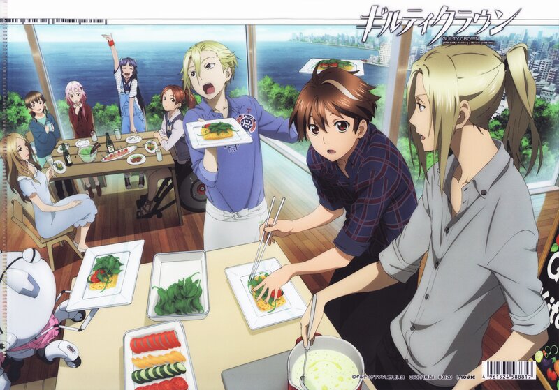 Anime Characters at Dinner — Blue, Lively