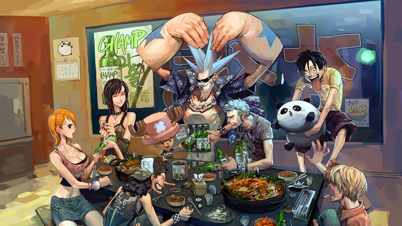 Anime Characters at Dinner — Orange