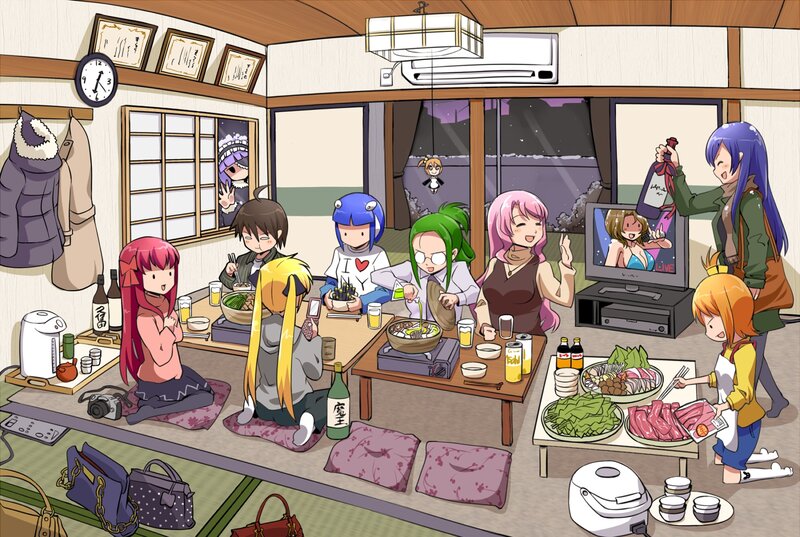Anime Characters at Dinner — Pink